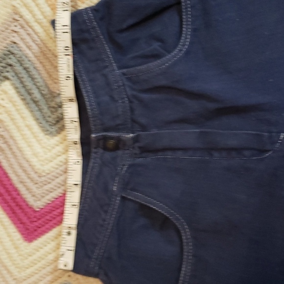 vintage high waist jeans SKIVA indigo denim pants with houses stitched on - Picture 5 of 12